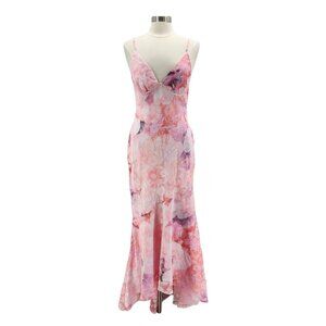 Hello Molly Womens 10 Dress Harbour Breeze Maxi Pink Floral Sleeveless Party